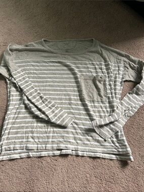Madewell Striped Long Sleeve Pocket Tee - XS